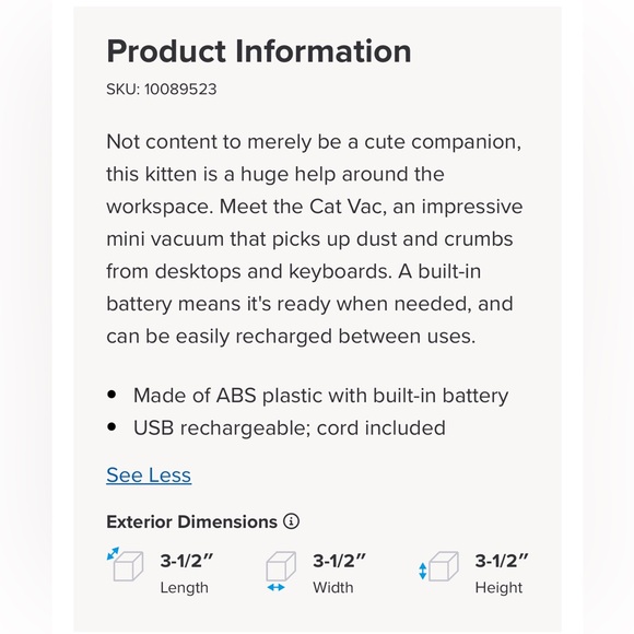 Cat Vac Cordless Desk Vacuum Cleaner - Picture 2 of 6